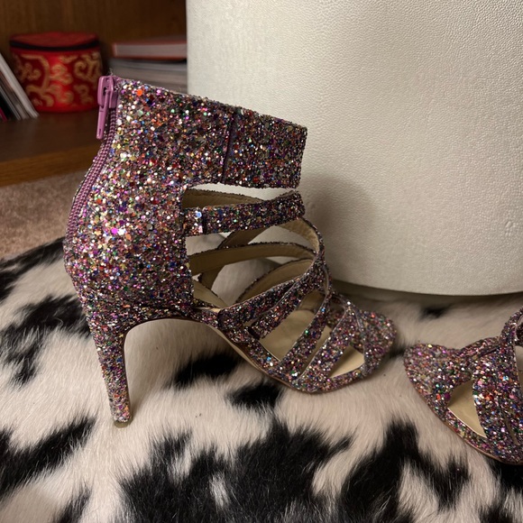 INC Multi Glitter Strappy High Heels - Picture 8 of 16